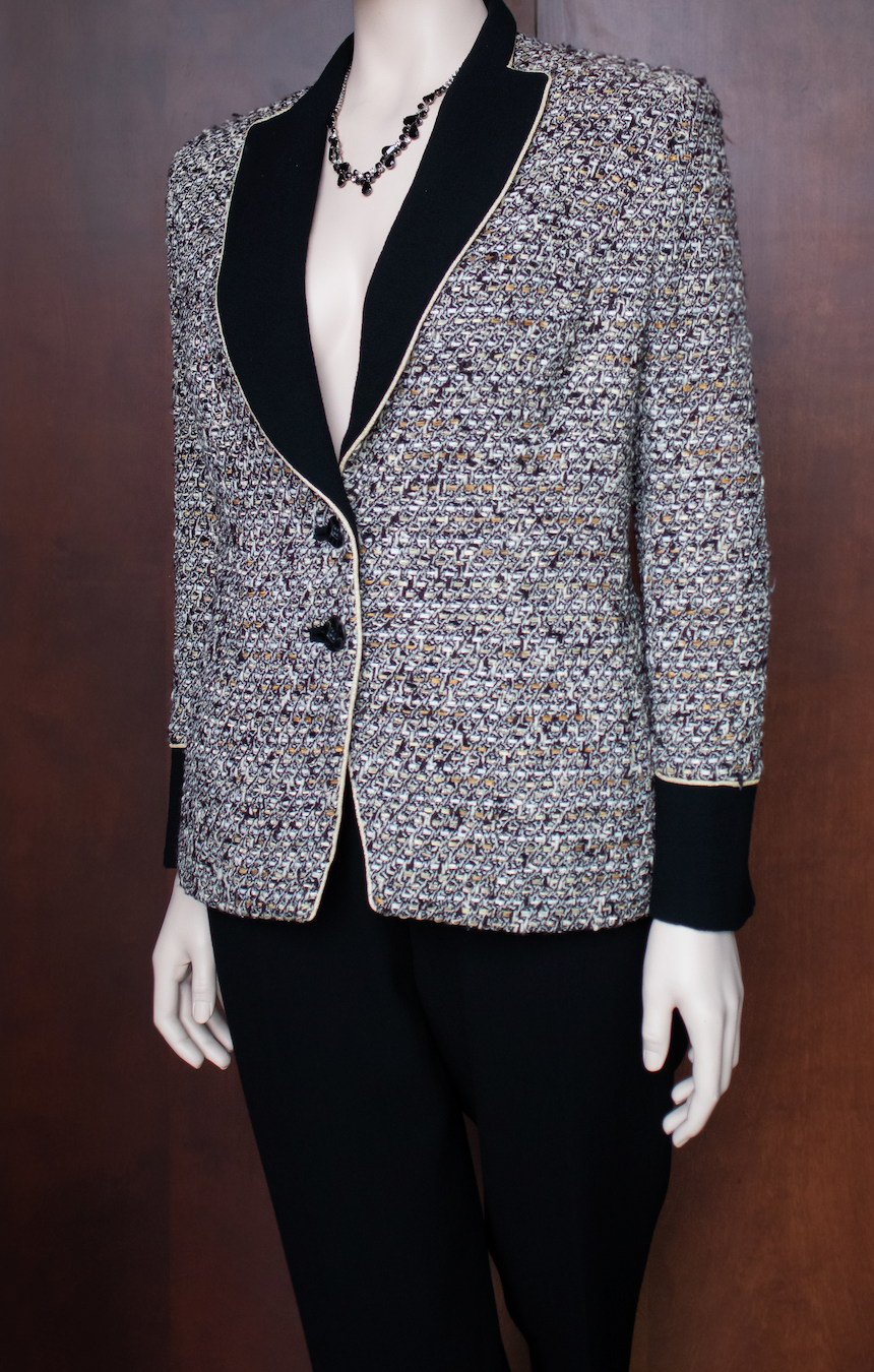 Silver with Black Trim Ladies Suit