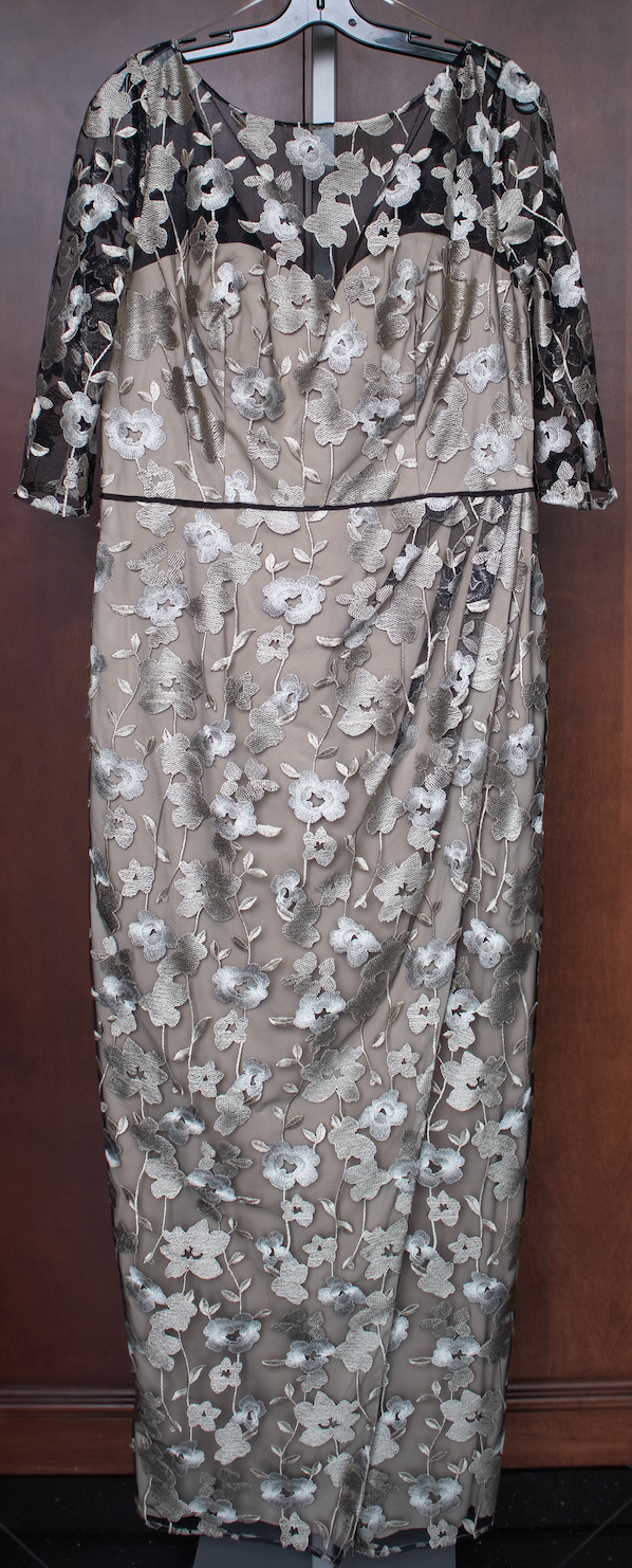 Beige Floral Long Dress