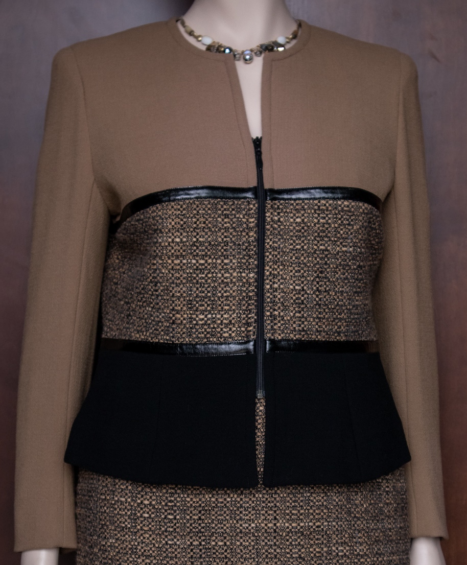 Camel with Black Trim Ladies Suit view 2