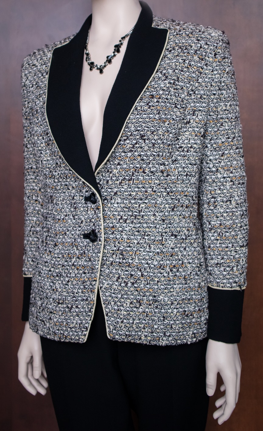 Silver with Black Trim Ladies Suit view 2